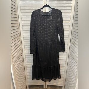 Gap NWT Black and Gold Maxi Dress Size 10 Tall